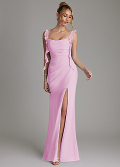 Azazie Jessamine Bridesmaid Dresses Candy Pink Mermaid Corset Chiffon Dress image4