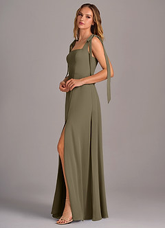 Azazie Debra Bridesmaid Dresses Willow Green A-Line with Pockets Chiffon Convertible Dress image4