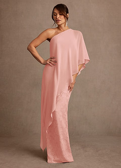 Azazie Wilma Mother of the Bride Dresses Rosette Sheath One Shoulder Floral Burnout Dress image3