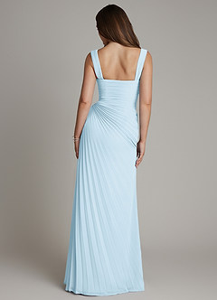 Azazie Amberly Bridesmaid Dresses Sky Blue Sheath Sweetheart Neckline Chiffon Dress image2