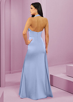 Barbie ♥ Azazie Final Sale Ice Mermaid Pleated Stretch Satin Dress image7