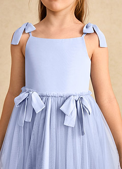 Azazie Jaci vestidos de niña de las flores Vestido de Hielo de Gasa de Corte En A con Tirante Espagueti image7
