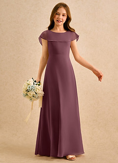 Azazie Kittie Girls Formal Flower Girl Klänningar Klä A-Line i Chiffong image6