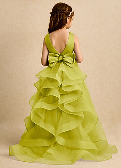 Azazie Lior Robe Demoiselle D'honneur Fillette Robe Princesse en Tulle Plissée Citronnelle image1