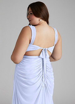 Azazie Jesaphine Bridesmaid Dresses Lavender Sheath Ruched Mesh Dress image7