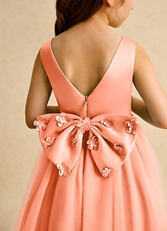 Azazie Malva vestidos de niña de las flores Vestido de Atardecer de Tul de Princesa con Lazo image8