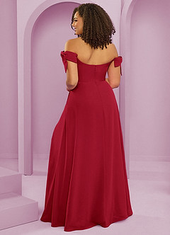 Barbie ♥ Azazie Bridesmaid Dresses Scarlet A-Line Off the Shoulder Chiffon Convertible Dress image8