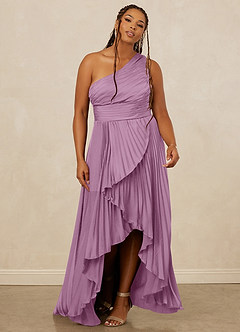 Christian Siriano Bridal for Azazie 1008 Bridesmaid Dresses Wisteria A-Line One Shoulder Stretch Satin Dress image9