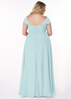 Azazie Kaitlynn Abiti da Damigella Abito Convertibile Impero in Chiffon Increspato Sea Glass image11