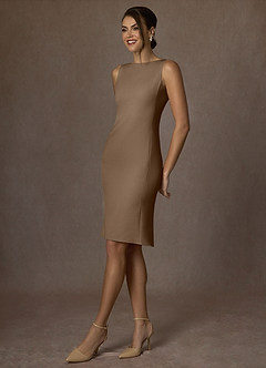 front Charlotte Truffle Refined Weave Jacket and Dress Suit Set