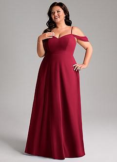 Azazie Marley Bridesmaid Dresses Burgundy A-Line Off the Shoulder Chiffon Convertible Dress image14