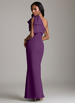 Azazie Yuanna Bridesmaid Dresses Grape Mermaid One Shoulder Chiffon Dress image2