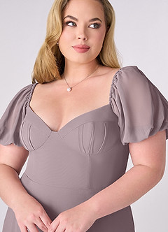 Barbie ♥ Azazie Bridesmaid Dresses Dusk A-Line Pleated Chiffon Dress image10