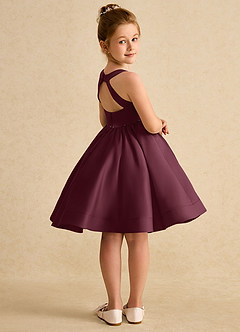 Azazie Julietta Robe Demoiselle D'honneur Fillette Robe Princesse en Tulle Convertible Cabernet image8