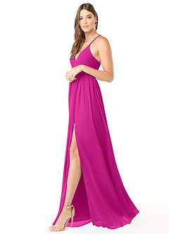 Azazie Aaida Brudtärnklänningar Klänning av A-Line i Chiffong Korsett Fuchsia image4