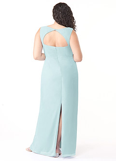 Azazie Flori Brautjungfernkleider Etui Rechteckiger Ausschnitt Chiffon Kleid Nebel image8