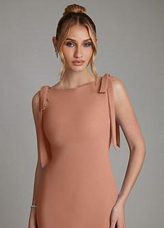 Azazie Luddie Bridesmaid Dresses Bronzer Mermaid Bow Chiffon Dress image3
