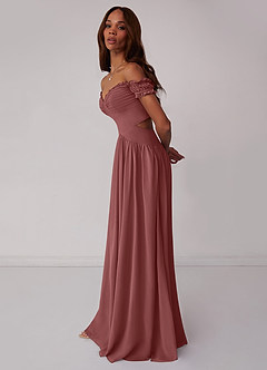 Barbie ♥ Azazie Bridesmaid Dresses Amethyst A-Line Off the Shoulder Chiffon Convertible Dress image4