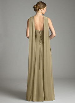 Azazie Ayla Abiti da Damigella Abito A-Line in Chiffon Scollo a Cuore Verde Muschio image11