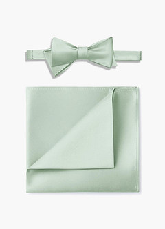 front Ensemble nœud papillon et pochette en satin mat