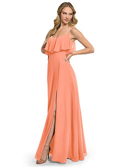 Azazie Jean Vestidos de damas de honor Vestido de Atardecer de Gasa de Corte en A Convertible image3
