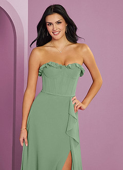 Barbie ♥ Azazie Bridesmaid Dresses Matcha A-Line Sweetheart Neckline Chiffon Dress image6