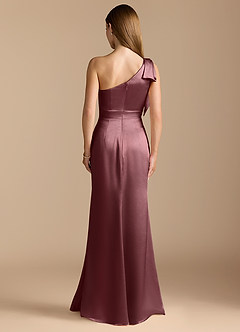 Azazie Rinna Bridesmaid Dresses Vintage Mauve Mermaid Ruched Metallic Satin Dress image7