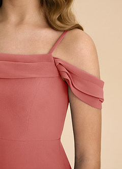 Azazie Anselie Junior Antique Rose A-Line Off the Shoulder Chiffon Dress image8