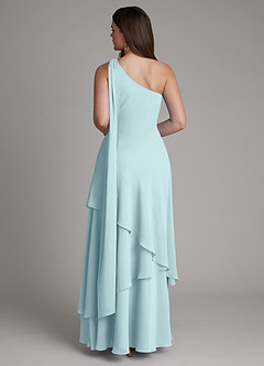 Azazie Monique Robes de demoiselle d'honneur Robe Trapèze en Mousseline de soie Asymétrique Verre De Mer image2