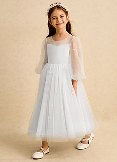 Azazie Trudy Flower Girl Klänningar Klä Balklänning i Tyll Älskling Halsringning image4