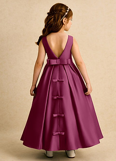 Azazie Mapel vestidos de niña de las flores Vestido de Mora de Satin Mate de Princesa con Plisado image1