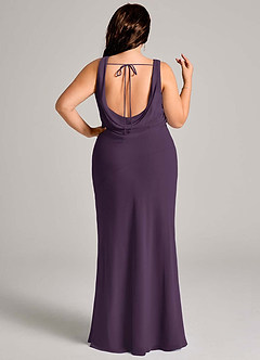 Azazie Rylina Bridesmaid Dresses Plum Mermaid Pleated Chiffon Dress image8