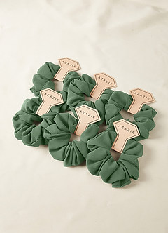 front Bijpassende kleur bruidsmeisjes chiffon oversize scrunchie set