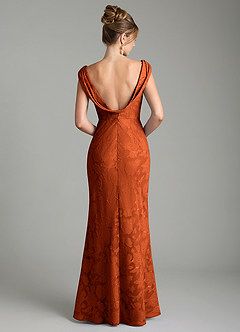 Azazie Kieryn Bridesmaid Dresses Paprika Mermaid Pleated Floral Burnout Dress image7