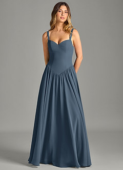 Azazie Evadina Suknie dla druhen Linia A Gorset Szyfon Do ziemi Sukienka image5