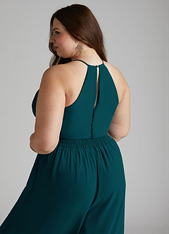 Azazie Kenzi Abiti da Damigella Tuta in Chiffon Plissettato Pino image10