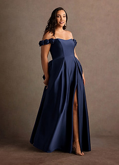 Jessie Navy Rose Straps Gown image9