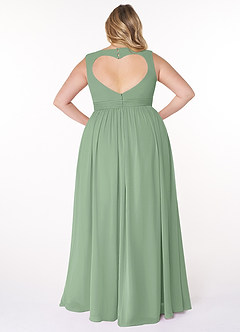 Azazie Raine Bridesmaid Dresses Matcha A-Line Sweetheart Ruched Chiffon Dress image8