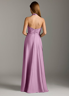 Azazie Tessie Robes de demoiselle d'honneur Robe Trapèze en Satin extensible Plissée Glycine image2