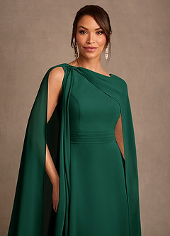 Azazie Liddie Mother of the Bride Dresses Emerald A-Line Pleated Chiffon Dress image6