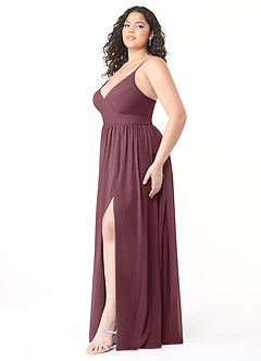 Azazie Aaida Vestidos de damas de honor Vestido de Sangrado de Gasa de Corte en A con Corsé image9