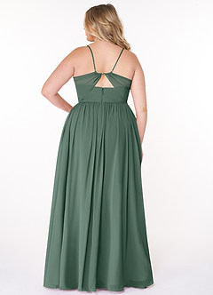 Azazie Cora Bridesmaid Dresses Sea Moss A-Line Pleated Chiffon Dress image7