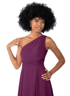 Azazie Dallas Bridesmaid Dresses Raspberry A-Line One Shoulder Chiffon Dress image15