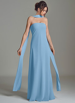 Azazie Ilana Bridesmaid Dresses Steel Blue A-Line Strapless Chiffon Dress image1