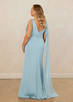 Christian Siriano Bridal for Azazie 1011 Bridesmaid Dresses Moody Blue Mermaid Bow Stretch Satin Dress image12