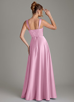 Azazie Azaria Bridesmaid Dresses Candy Pink A-Line Corset Stretch Satin Dress image5