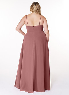 Azazie Moira Bridesmaid Dresses Desert Rose A-Line Scoop Chiffon Dress image9