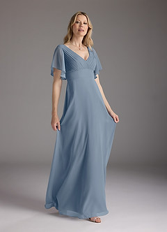 Azazie Alessa Mother of the Bride Dresses Twilight A-Line V-Neck Pleated Chiffon Dress image8