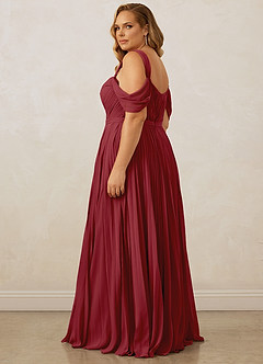 Christian Siriano Bridal for Azazie 1013 Bridesmaid Dresses Pomegranate A-Line Off the Shoulder Chiffon Dress image15