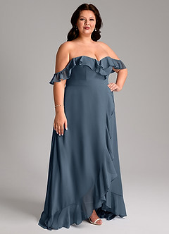 Azazie Lyra Bridesmaid Dresses Neptune A-Line Chiffon Convertible Dress image13